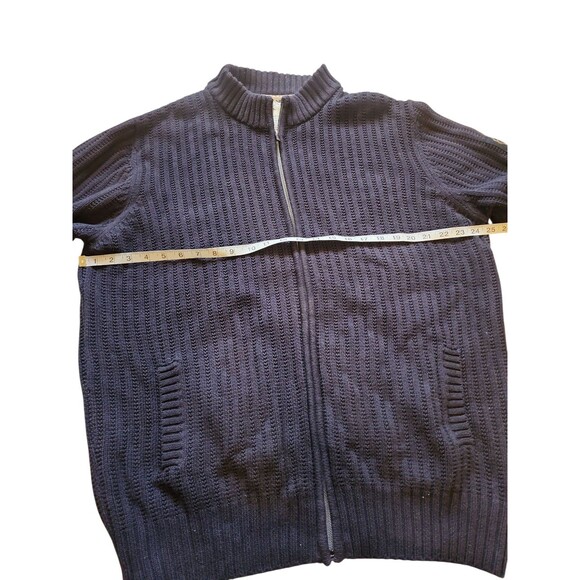 Fynch-Hatton Full Zip Cardigan Sweater Mens XXL Navy Preppy Academia Fisherman - Picture 7 of 8